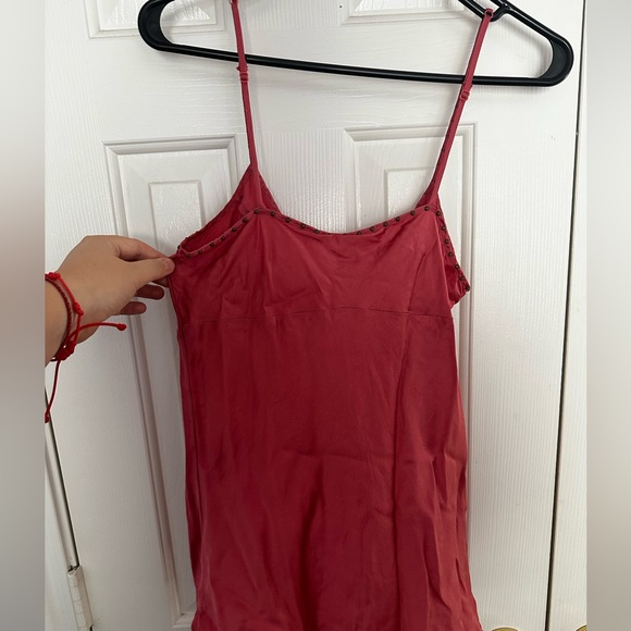 Sugardaddy 100% Silk studded spaghetti strap cami. Dusty Rose color. Size S-M. - Picture 5 of 7